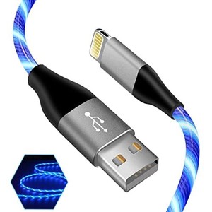 lot 39901 image: LED iPhone Light up Charger Cable,  Apple MFi Certified  USB A to Lightning Fast Charging Cord Compatible with iPhone 13 Pro Max 12 Mini 11 X XS XR 8 7P 6S 5S iPad iPod Touch More (6FT, Blue)