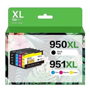 lot 39907 image: DAM aila 950XL 951XL Combo Compatible for HP 950 XL 951 XL Ink Cartridge Replacement for HP OfficeJet Pro 8600 8610 8620 8100 8630 8660 8640 8615 76DW 251DW (1 Black, 1 Cyan, 1 Magenta, 1 Yellow)