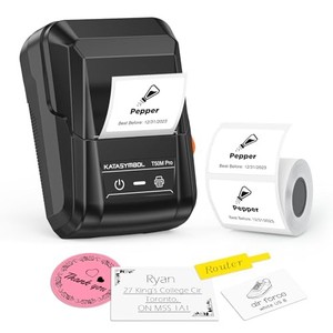 lot 39917 image: SUPVAN T50M Pro Bluetooth Label Maker Machine with Tape, Wide Waterproof Label, Versatile App with 40 Fonts and 450 Icons, Inkless Labeler for Home, Kitchen, School, Office Organization, Black