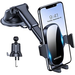 lot 39935 image: Miracase 3-in-1 Cell Phone Holders for Your Car, Universal Car Phone Holder Mount for Dashboard Air Vent Windshield Compatible with iPhone 15 14 13 12 13 Pro Max Xs XR X, Galaxy Black