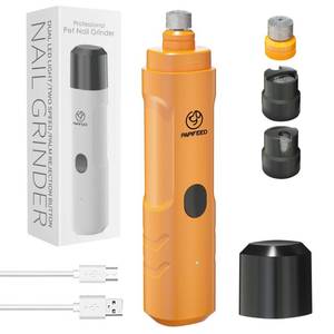 lot 39938 image: PAPIFEED Dog Nail Grinder with 2 LED Light,3-Speed Rechargeable Dog Nail Trimmer, Upgraded Powerful Electric Dog Toe Nail File Quiet Painless, Paws Grooming for Small Medium Large Dogs -Orange