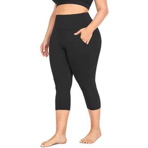 lot 39940 image: MOREFEEL Capri Plus Size Leggings for Women with Pockets-Stretchy 3XL Tummy Control High Waist Workout Black Yoga Pants