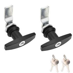 lot 39946 image: Tidorlou T-Handle Door Lock Truck Cap Locking with 2 Keys for Most Brands of Truck caps, Toppers, Camper Tops Black