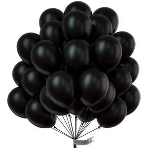 lot 39950 image: PartyWoo Black Balloons, 100 pcs 12 Inch Matte Black Balloons, Black Balloons for Balloon Garland or Balloon Arch as Party Decorations, Birthday Decorations, Retirement Party Decorations, Black-Y18