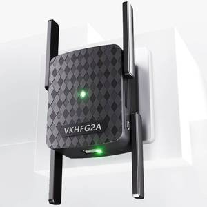 lot 39951 image: 2024 WiFi Extender-Wireless Signal Repeater Booster,Dual Band 2.4GHz & 5GHz Wireless Repeate,Dual-Band Speeds Up to 1200Mbps Wall-Through Strong WiFi Booster,Covers Up to 9800 Sq.ft (Black)