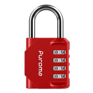 lot 39958 image: Puroma 1 Pack Combination Lock 4 Digit Locker Lock Outdoor Waterproof Padlock for School Gym Locker, Sports Locker, Fence, Toolbox, Gate, Case, Hasp Storage (Red)