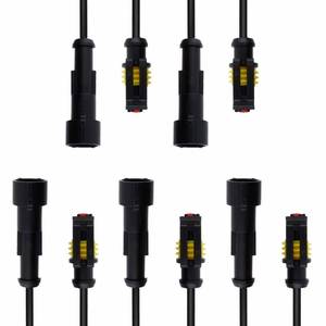 lot 39964 image: MUYI 5 Sets 1 Pin Wire Connector 18AWG Waterproof Electrical Connectors Kit with 10cm Pigtail 1.5mm Series Weatherpack Connectors (1 pin)