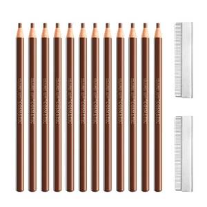 lot 39966 image: Sumeitang 12 Pcs Light Brown Eyebrow Pencil Set, Pull Cord Peel-off Eyebrow Pencil Microblading Eyebrow Pen Supplies Kit for Marking, Filling And Outlining, Waterproof and Durable Permanent Eyebrow Liner