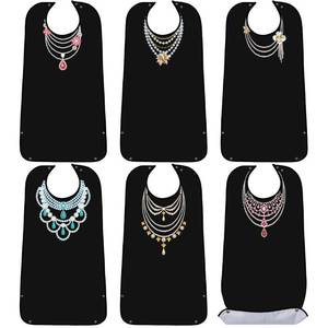 lot 39984 image: SATINIOR 6 Pieces Adult Bibs for Women Washable Reusable Clothing Protector with Crumb Catcher Beautiful Pattern Bibs (Necklace Style)