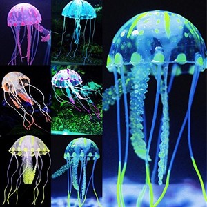 lot 39986 image: Uniclife 6 Pcs Glowing Jellyfish Ornament Decoration for Aquarium Fish Tank