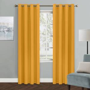 lot 40027 image: MYSKY HOME Yellow Blackout Curtains for Living Room Bedroom Curtains 84 Inches Long Grommet Room Darkening Window Curtains Thermal Insulated Single Panel Curtains 52 x 84 Inch, Mustard Yellow