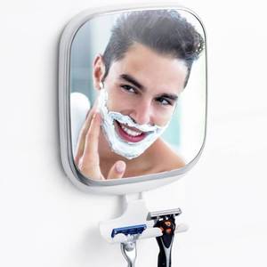 lot 40038 image: Shower Mirror Fogless for Shaving with Razor Holder Suction Cup, Shaving Mirror for Shower Bathroom Anti Fog Hanging Mirror Waterproof & Shatterproof No Drilling Removable for Man & Woman, White