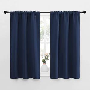lot 40046 image: NICETOWN Kitchen Curtains, Short Blackout Curtains & Drapes, Thermal Insulated Rod Pocket Window Treatment Draperies for Nursery (Navy, 29 x 40, Set of 2)