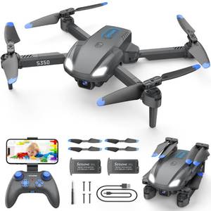lot 40054 image: SOTAONE S350 Drone with Camera for Adults, Mini Drones for Kids with 1080P HD FPV Live Video, Remote Control Helicopter Toys Gifts for Boys Girls, Altitude Hold, One Key Start, 3D Flips, 2 Batteries