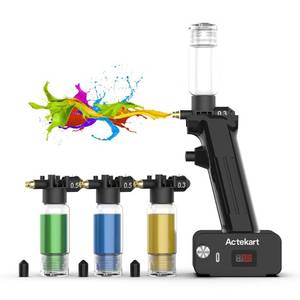 lot 40063 image: Actekart No-Clean Airbrush Kit (Revolutionary Upgraded) 30PSI Cordless No Clean Airbrush with 4pcs Spray Modules (2 x 0.3mm & 2 x 0.5mm)-Rechargeable Portable Airbrush