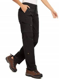 lot 40103 image: Womens Hiking Pants Convertible Quick Dry Stretch Lightweight Outdoor UPF 40 Fishing Safari Waterproof Travel Camping Capri Pants,2192,Black,US 8