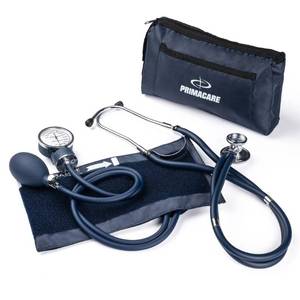 lot 40139 image: Primacare DS-9181-BL Professional Aneroid Sphygmomanometer and Sprague Rappaport Stethoscope, Manual Blood Pressure Kit with Cuff and Carrying Case, Blue