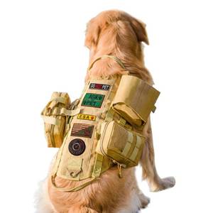 lot 40142 image: AIWAI Tactical Dog Harness with Pouches,Dog Vest Harness for Large Medium Dogs with Hook & Loop Panels,Adjustable Military Dog Harness with Handle,No-Pull Service Dog Vest For Walking Hiking Training