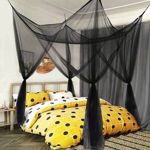 lot 40172 image: Mesh Bed Canopy, Four Corner Canopy, Bed Frame Queen Canopy Bed Tents for Girls, Bed Curtain for Toddler Bed, King Twin Size Bed Canopy Decor for Adults Bed, Kids Bed, Screen Netting Curtains (Black)
