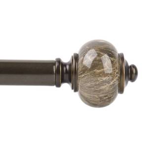 lot 40180 image: KAMANINA 1 Inch Curtain Rods for Windows 48 to 84 Inches (4-7ft), Antique Bronze Single Heavy Duty Curtain Rod, Decorative Drapery Rod with Marble End