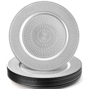 lot 40186 image: DEAYOU 12 Pack Silver Charger Plate, 13-inch Beaded Chargers Plates, Charger Platters for Wedding, Party, Event, Holiday