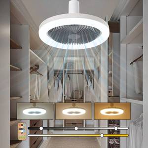 lot 39368 image: MS4U Socket Fan Light with Remote 10 Inch, Light Socket Fan 2,400 Lumen6,500 Kelvin, Infinitely Adjustable, for Compact Spaces, Small Room, Walk-in Closet, Bathroom, Gazebo Gray