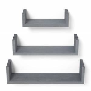 lot 39371 image: SRIWATANA Floating Shelves Wall Mounted, Solid Wood Wall Shelves, Weathered Gray