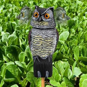 lot 40199 image: Owl Decoys to Scare Birds Squirrels Away,Owls to Frighten Birds 360 Degree Rotating Head,Plastic Owl Decoy to Scare Birds Away Deterrent,Garden Owls Bird Scare Devices for Indoor Outdoor Garden,Yard