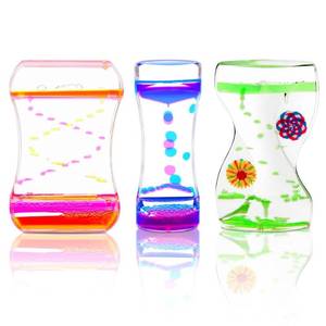 lot 40211 image: Coitak Liquid Motion Bubbler Timer for Sensory Play, Fidget Toy, Desk Top, 3 Pack, Assorted Colors (Style-1)