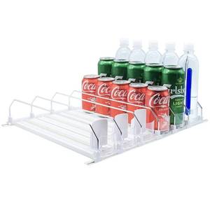lot 39404 image: Drink Organizer for Fridge-White Automatic Pusher Glide,12oz 16oz 20oz-Soda Dispenser for Fridge-Holds up to 30 Cans