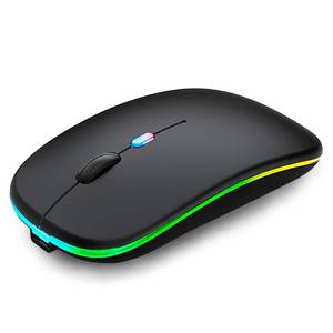 lot 40239 image: WREANU Wireless Bluetooth Mouse,LED Rechargeable Silent Slim Laptop Mouse,Portable(BT5.2 or USB 2.4GHz) Dual Mode Computer Mice for Apple Laptop,ipad Tablet,Desktop,Mac.(Black)
