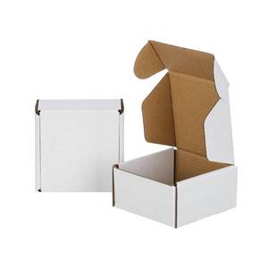 lot 39406 image: GHEIR 4x4x2 inches Small Shipping Boxes 30 Pack, Kraft Corrugated Cardboard Boxes for Mailing Packing, White