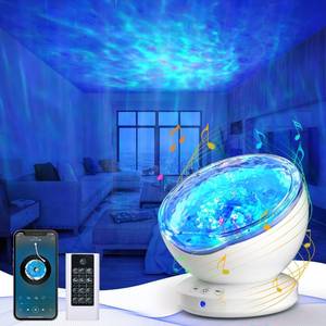 lot 40246 image: Ocean Wave Projector, Projector Wave Lights for Kids Room, Remote and Timer, 8 Color Changing Modes LED Night Light and 6 Natural Sleeping Sound for Baby Child, Home Decor Birthday Christmas Gifts