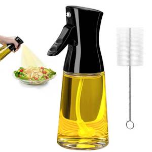 lot 40247 image: 180ml Glass Olive Oil Sprayer with Brush for Cooking - Thick Glass, Strong Spray Force
