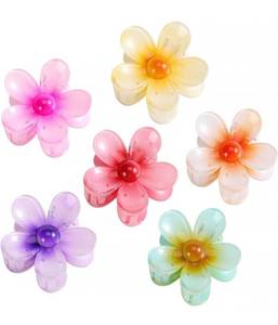 lot 40248 image: Hair Claw Clips, 6PCS Matte Flower Claw Clips, Large Hair Clips For Women Thick Hair, Big Cute Dasiy Hair Clips, Non Slip Strong Hold For Women Thin Hair, Hair Accessories For Women Girls Gifts