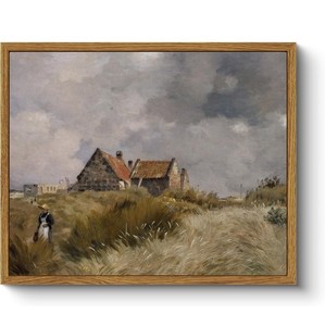 lot 40255 image: ARPEOTCY Vintage Framed Canvas Wall Art Prints, 9x11in Classical Scenery Cottages Landscape Wall Art, Vintage Natural Countryside Wall Decor for Living Room, Bathroom, Office