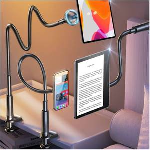 lot 40260 image: LISEN for Magsafe Phone Holder for Bed, Long Arm Kindle Holder for Bed Desk iPad Gooseneck Cell Phone Stand Mount Tablet Phone Holder for Recording fits iPhone 15 Pro Plus 14 13 Kindle iPad S24