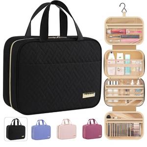 lot 40261 image: HOTOR Travel Toiletry Bag - Toiletry Bag wHanging Hook - Spacious Toiletry Bag for Women & Men, Makeup BagBig Comparment, Waterproof for Travel Accessories, Travel Essentials, Medium, Black