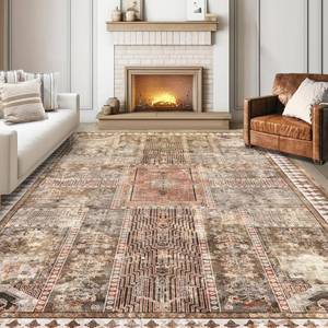 lot 39421 image: YARNSCAPE Vintage 5 x 7 Washable Area Rug - Stylish Indoor Rug for Living, Dining or Bedroom - Lightweight Carpet with Non-Slip Backing - Foldable for Easy Placement and Maintenance - Ivory