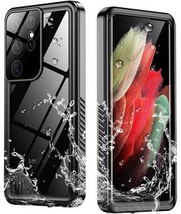 lot 40269 image: SPIDERCASE for Samsung Galaxy S21 Ultra Case Waterproof, Built-in Screen Protector,IP68 Waterproof12FT Military Shockproof 360°Anti-Scratched Rugged Samsung Galaxy S21 Ultra Case,BlackClear
