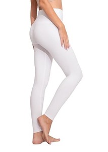 lot 40291 image: Conceited White Premium Ultra Soft High Waisted Leggings for Women - 5 Wide Band - Large - X-Large - SL5-Full-White-LX