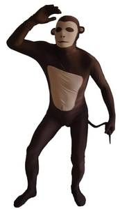 lot 40294 image: Aniler Mens and Womens Spandex Monkey Costume Adult Monkey Cosplay Halloween Monkey Bodysuit (Large, Monkey)