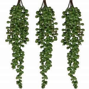 lot 40299 image: SEEKO Succulents String of Pearls, Fake Hanging Plants Artificial D�cor, Faux Succulents Unpotted, Artificial Hanging Plants for Greenery D�cor, Wall Plant, 3 Pack, 13.5