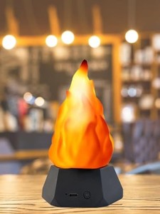 lot 40305 image: Fake Fire Lamp,3D Rechargeable Travel Night Light with Cozy Lighting,3-Mode LED Fake Fireplace Candles for Apartment Patio Decor Outdoor Camping Decorations