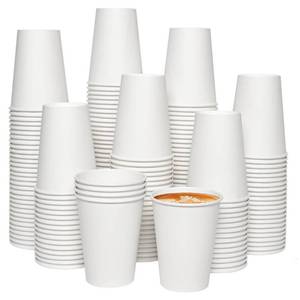 lot 39454 image: JOLLY CHEF 300 Pack Disposable Paper Coffee Cups 12 oz, Hot Beverage Cups Paper Cups for Water, White Drinking Cups, Ideal for Party, Office, Home, Travel and More