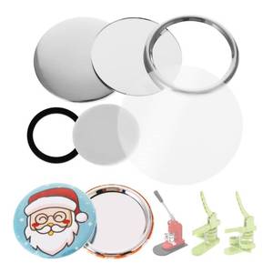 lot 40309 image: BEAMNOVA 100 Sets of Pocket Mirrors 75mm  2.95 in (Approx. 3 inch) Round Button Parts Supplies for Button Maker Machine