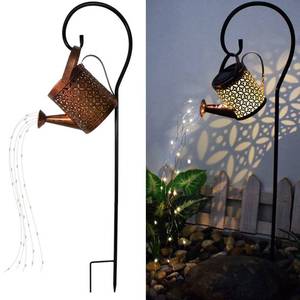 lot 40310 image: Merrytech Solar Lanterns Outdoor Waterproof,Metal Watering Can Garden Decor,Hanging Solar Path Lights Yard Art,Outside Patio Decorations Gardening Birthday Gifts for Mom Grandma Women,with Hook,Large