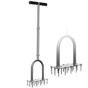 lot 39473 image: Walensee Lawn Aerator Spike Metal Manual Dethatching Soil Aerating Lawn with 15 Iron Spikes, Pre-Assembled Grass Aerator Tools for Yard, Lawn Aeration, Garden Tool, Revives Lawn Health, Patented