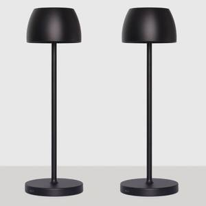 lot 40335 image: 2 Pack Portable Cordless Table Lamp - Rechargeable 5200mAh Battery Operated IP45 Waterproof LED Desk Lamp - 3 Color Touch Stepless Dimming Up - for OutdoorRestaurantHome DinnerBedroomPatio(Black)