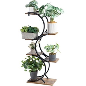 lot 40341 image: CHPHI Plant Stand Indoor 6-Tier wrought iron Plant Stand Green Indoor Plant Stand Tiered Plant Stand Use Office Home Decor By Plant Stand Indoor Wood